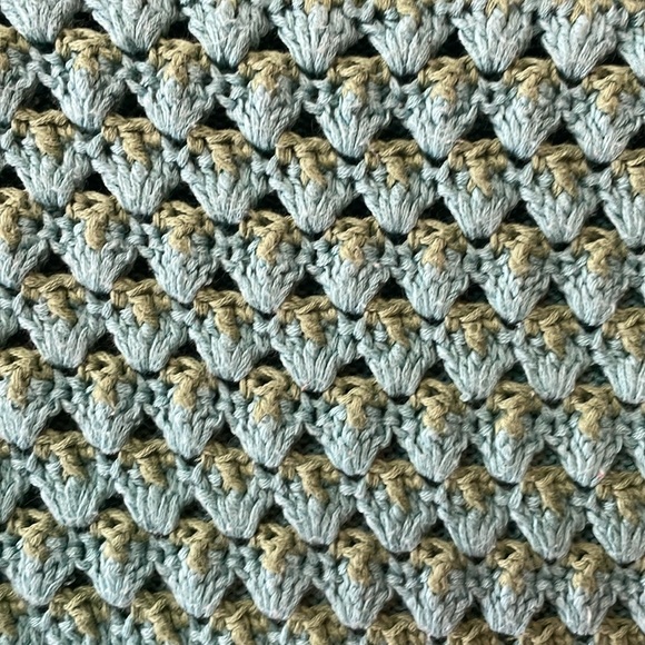 Sundance Sweater Women’s Blue Green Pullover Open-Knit Crochet Boho Size M. - Picture 3 of 7